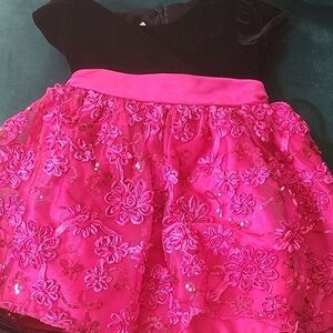 Elegant Pink and Black Kids Formal Dress